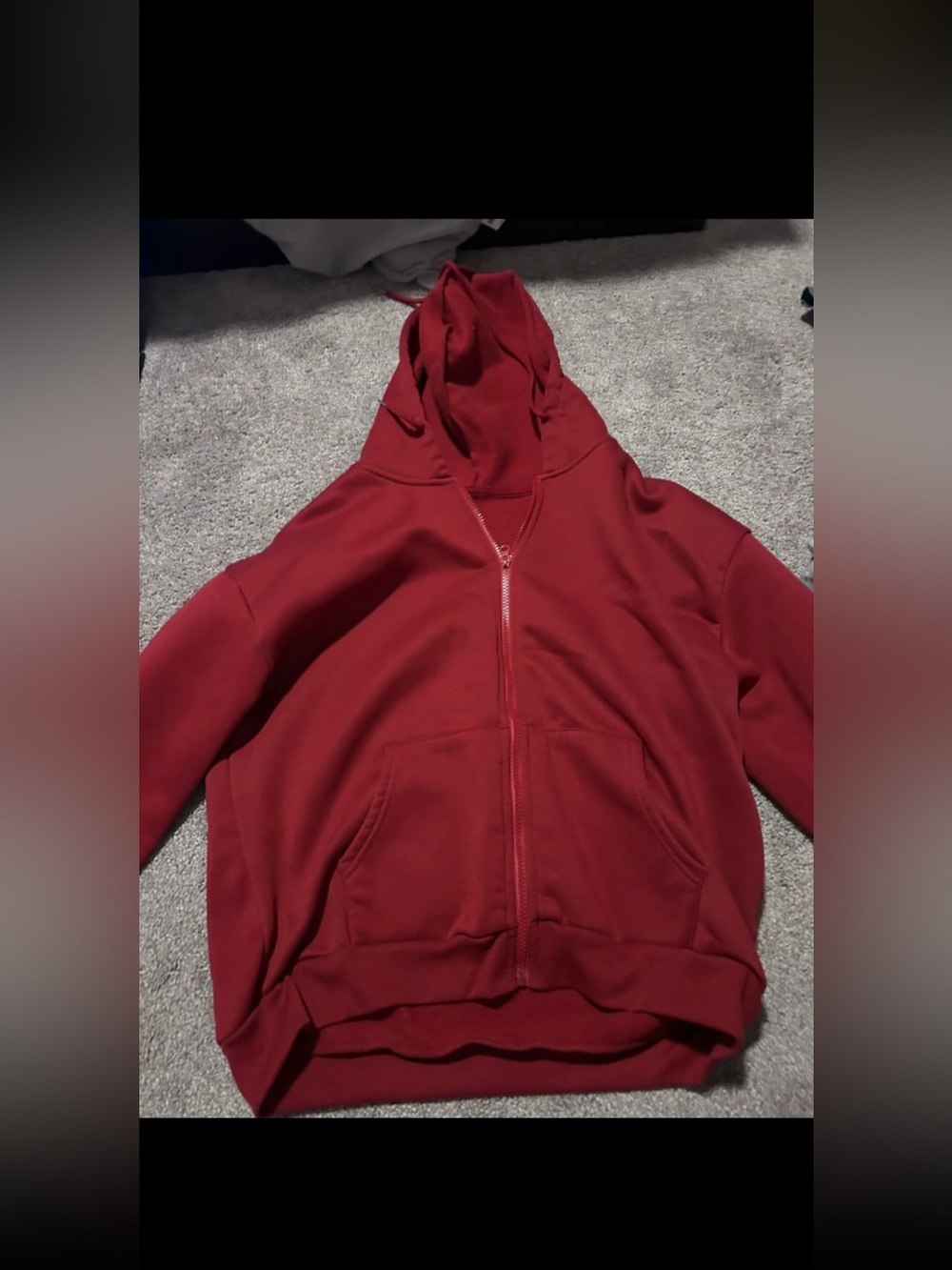 SHEIN Red Full-Zip Hoodie Jacket